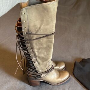 Freebird Coal Tall Lace-Up Leather Boots